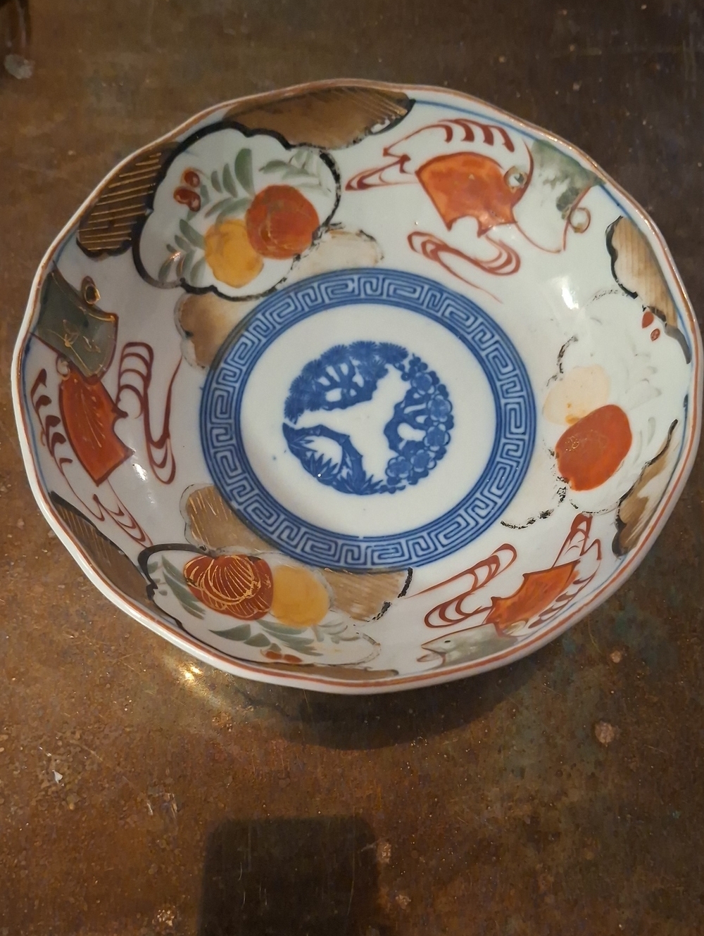 Antique Imari Shallow Bowl Late 19th Century